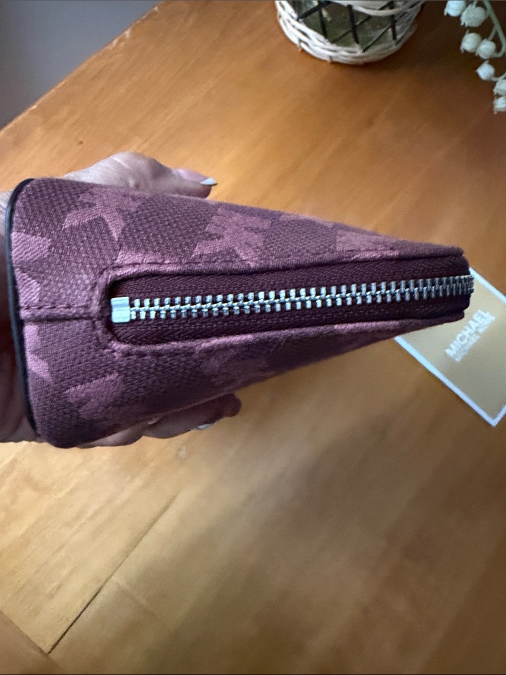 Michael Kors Oxblood MK Logo Cosmetic Case - Picture 11 of 14